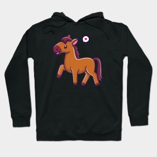 Cute Horse Walking Cartoon Hoodie